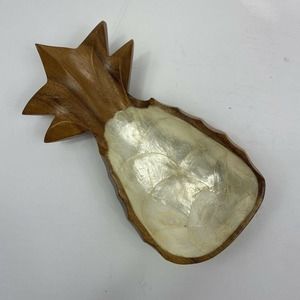 Vintage Wooden Pineapple Tray Bowl